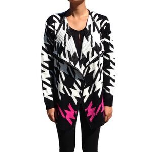 Houndstooth Open Cardigan